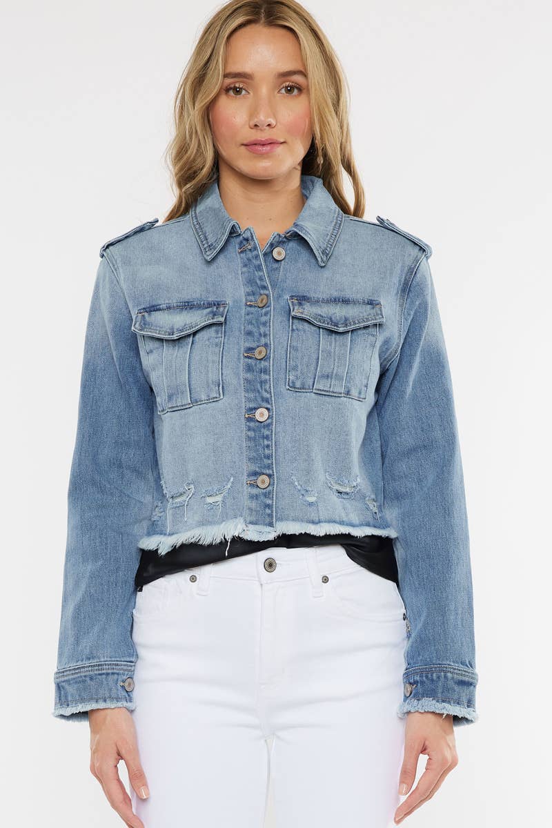 Crop Utility Shirt Jacket