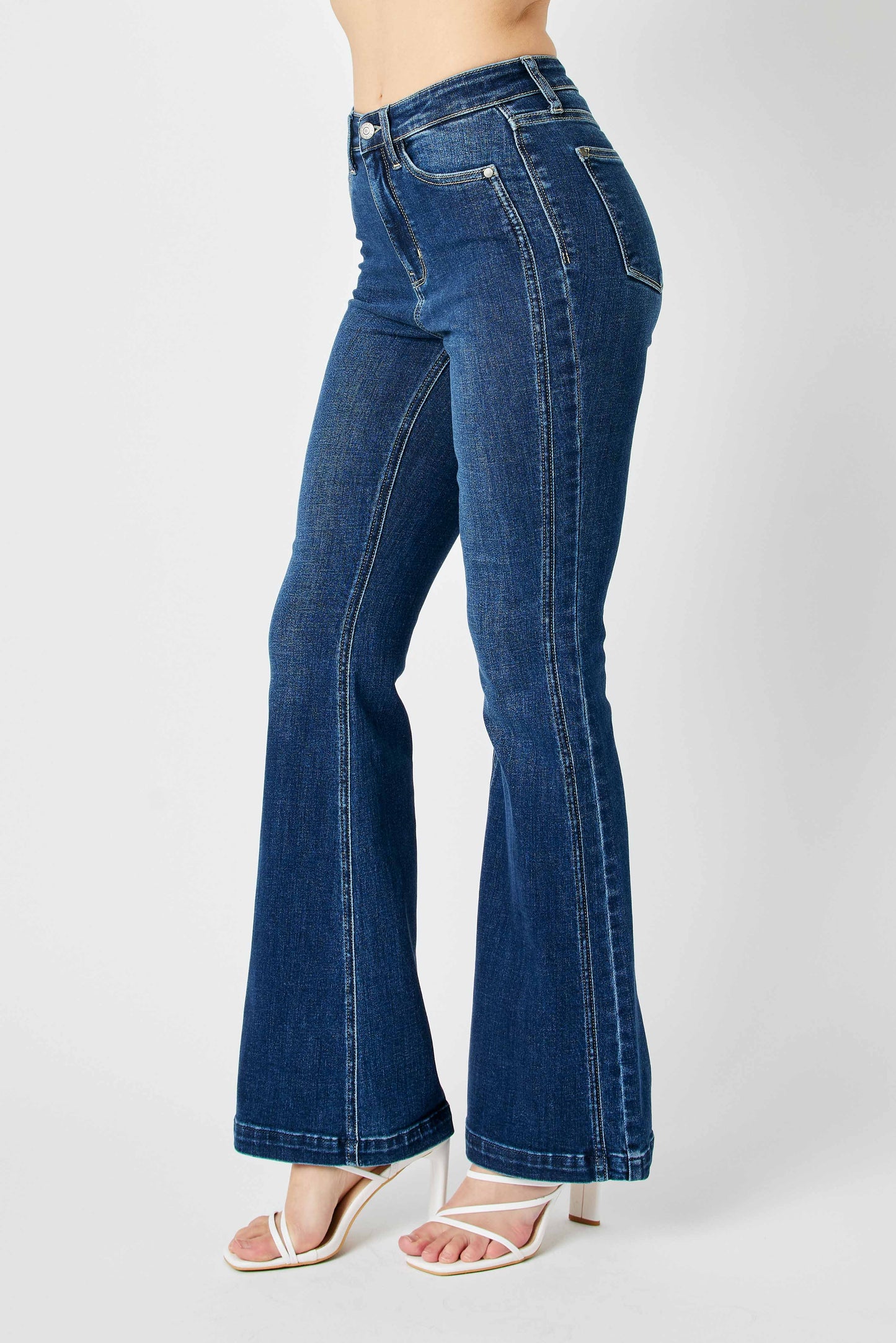 Judy Blue High Waisted Angled Side Seam Flare Jeans