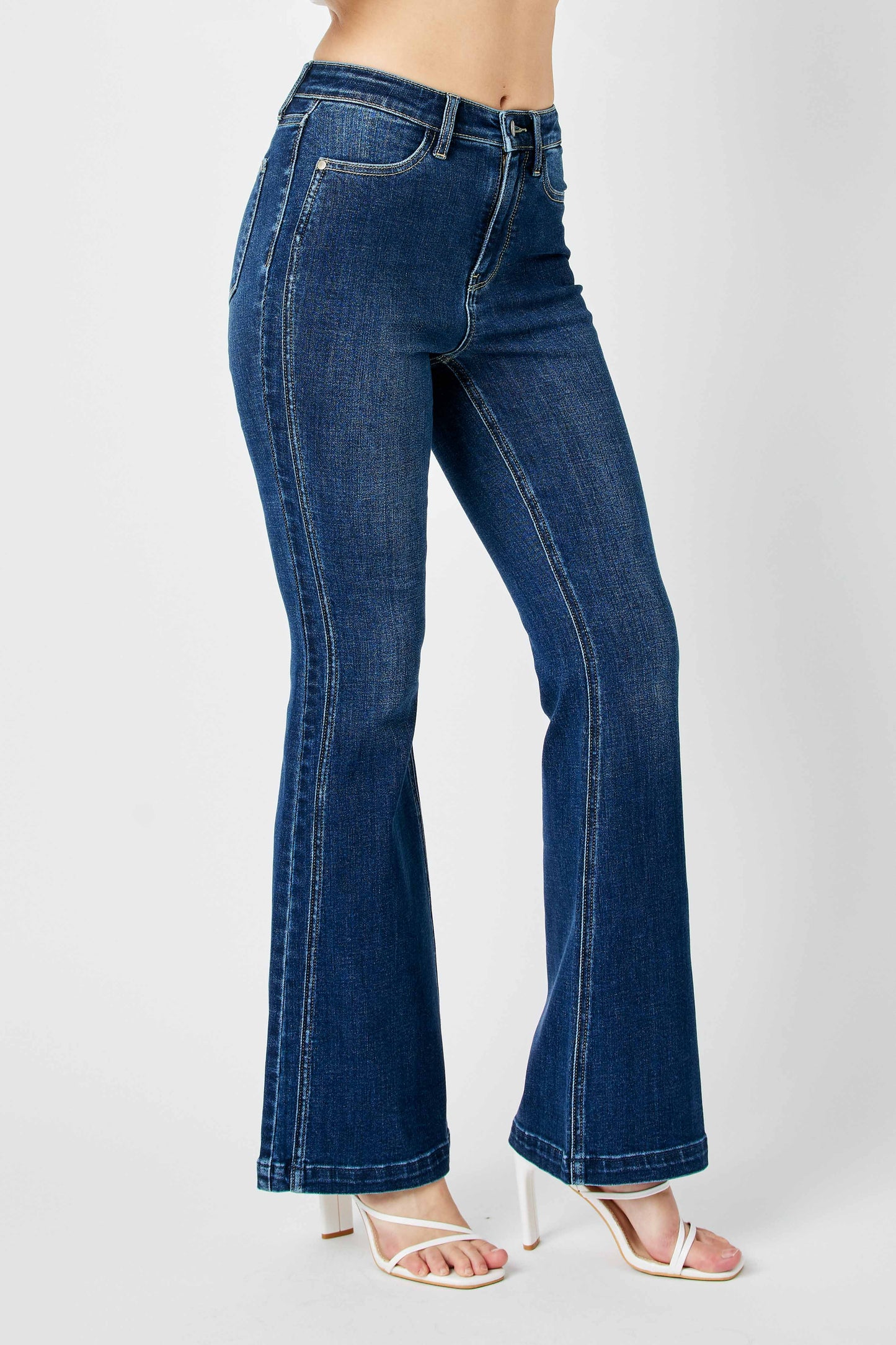 Judy Blue High Waisted Angled Side Seam Flare Jeans