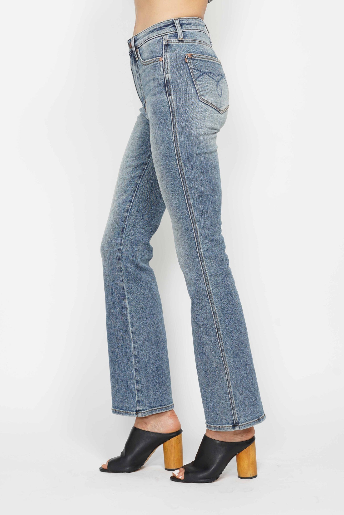 Multi Inseams Tummy Control High Waisted Bootcut Jeans by Judy Blue - Long
