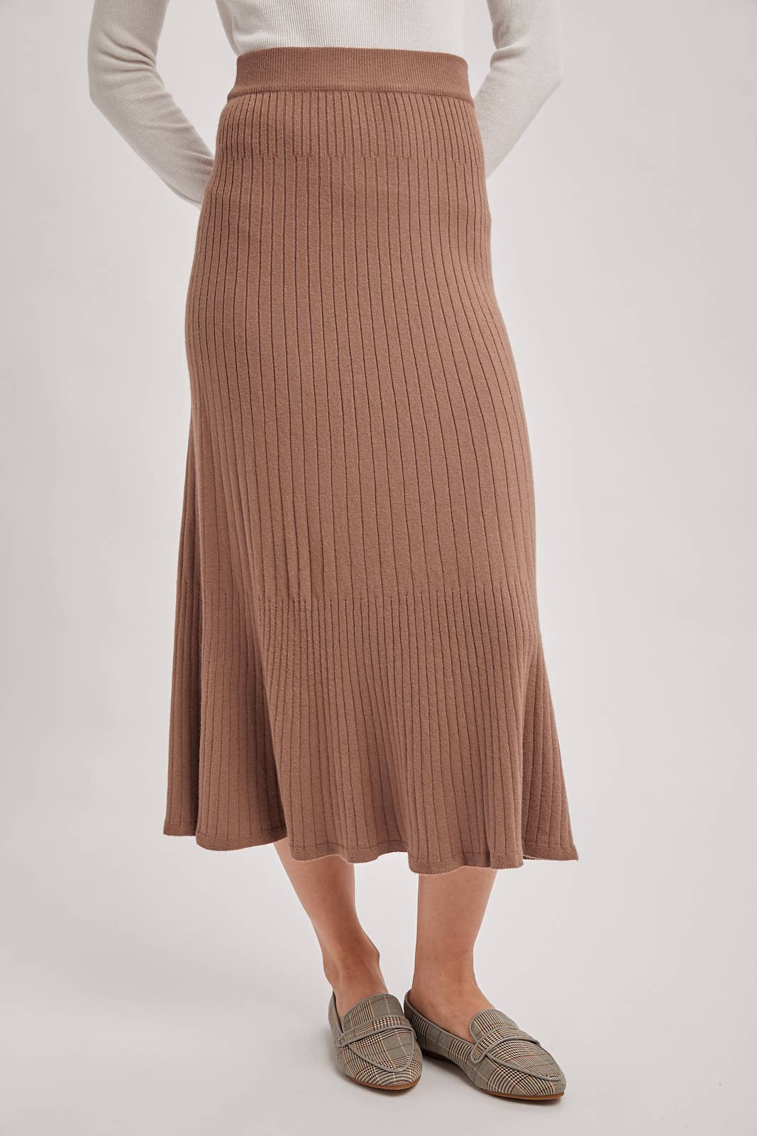 A-LINE MIDI KNIT SKIRT