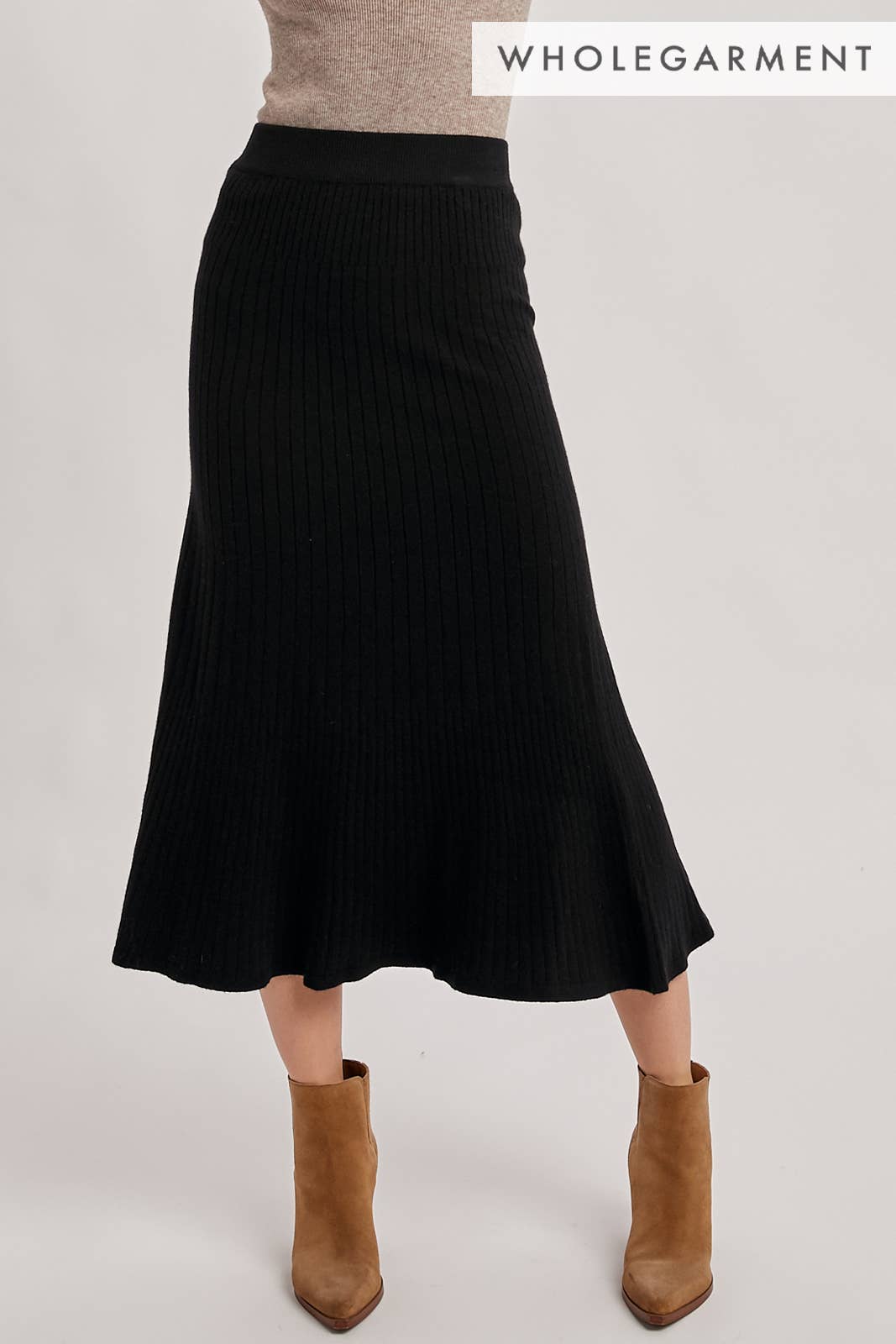 A-LINE MIDI KNIT SKIRT