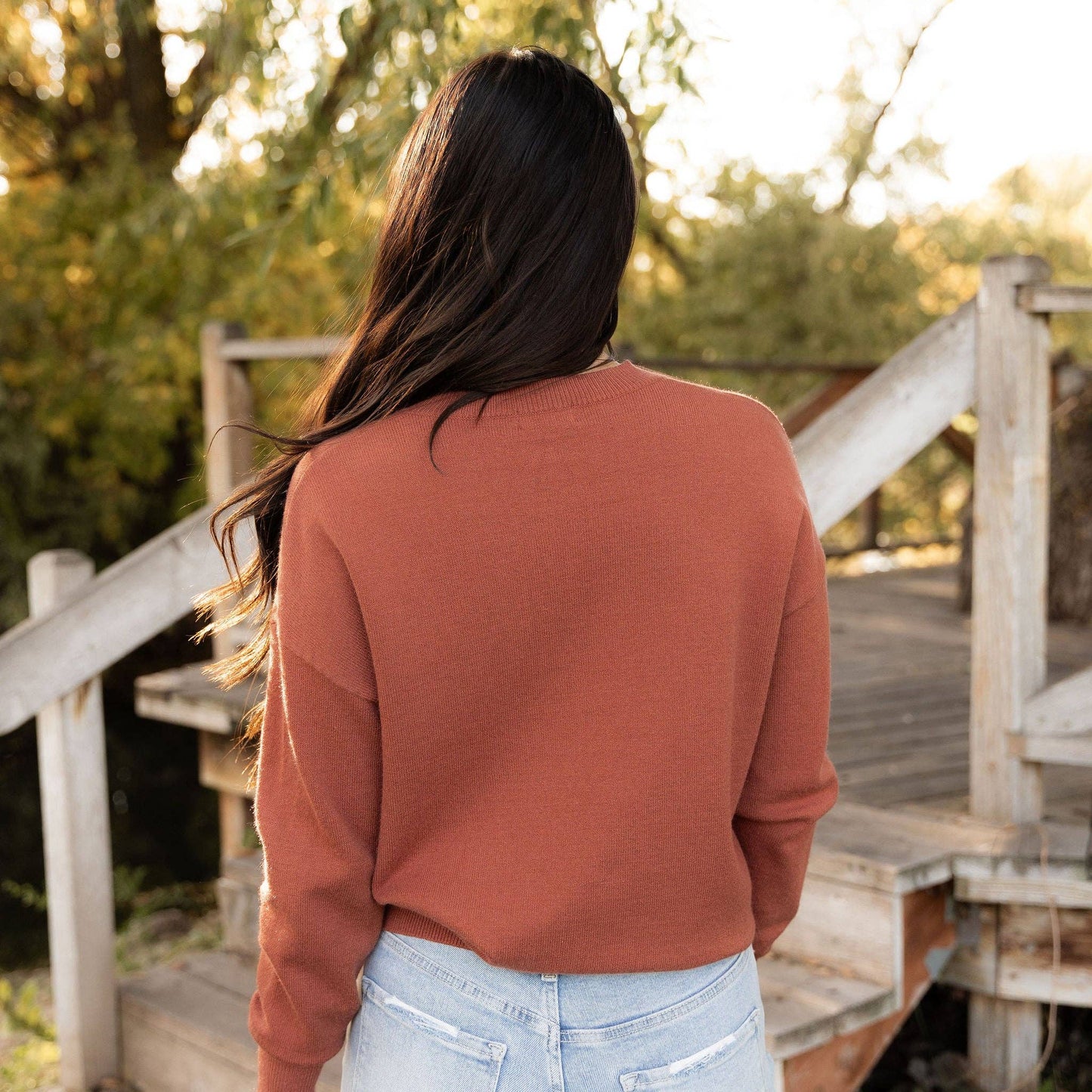 Camilla Sweater - Light Rust Knit Pullover with Cozy Chic Style