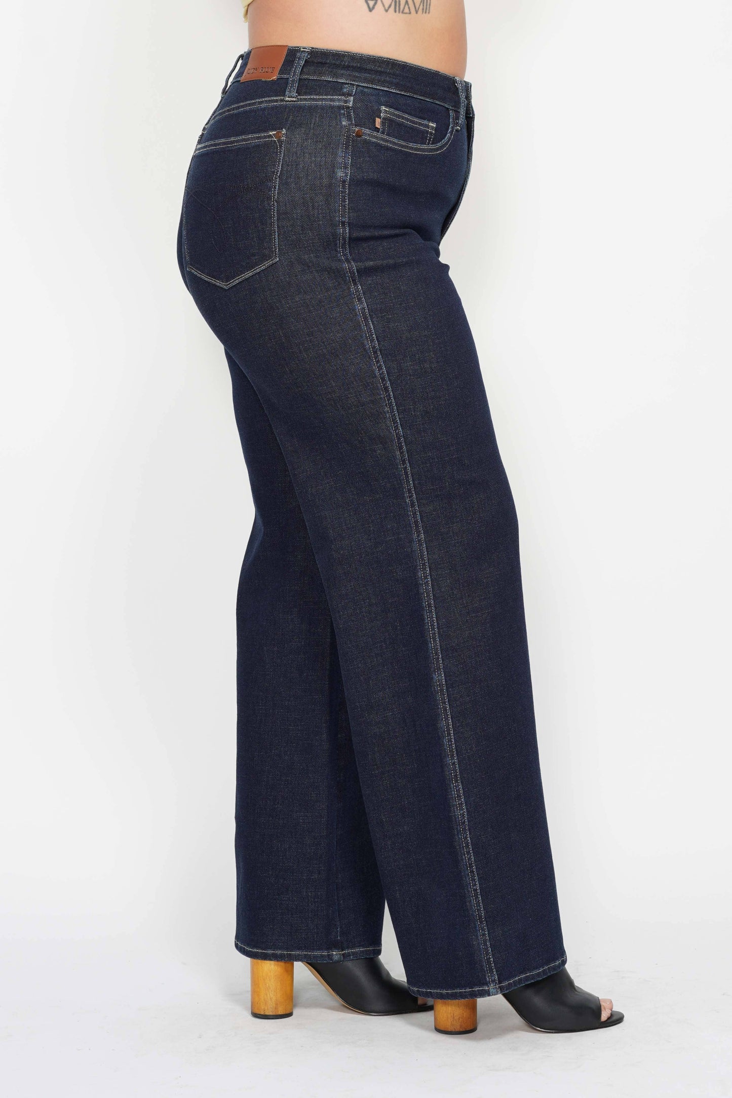 Judy Blue Plus Size High Waisted Tummy Control Retro Wide Leg Jeans