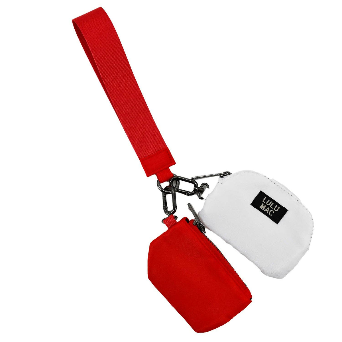 Lulu Mac Red/White Double Pouch Wristlets