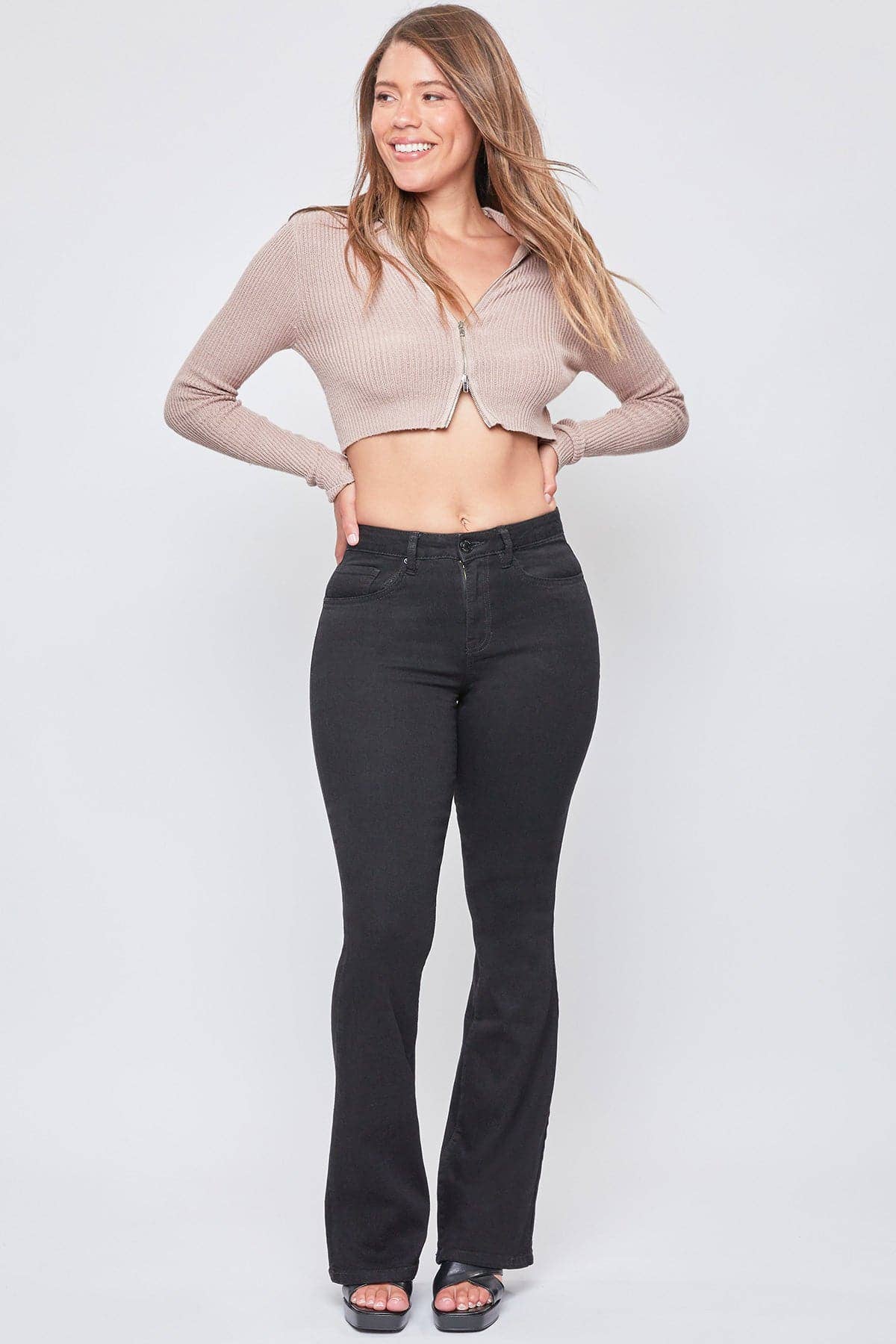 Essential High Rise Flare Jeans – Long Inseam, Tall Fit, Retro 70s Style