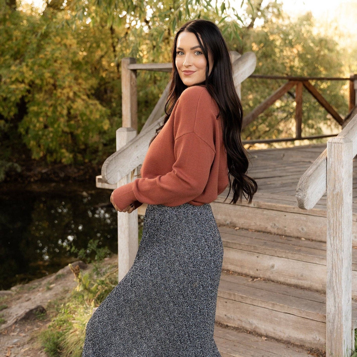 Camilla Sweater - Light Rust Knit Pullover with Cozy Chic Style