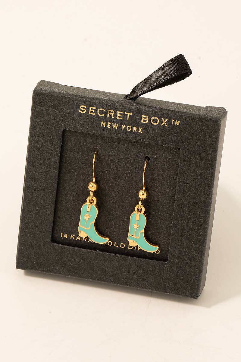 Gold Dipped Cowboy Boot Earrings – Secret Box Collection