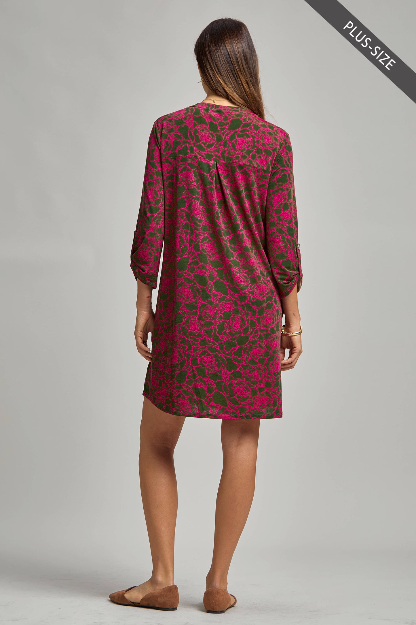 PLUS SIZE Scarlett Dress – Wrinkle-Free, Travel-Friendly A-Line Dress with Lizzy Neck