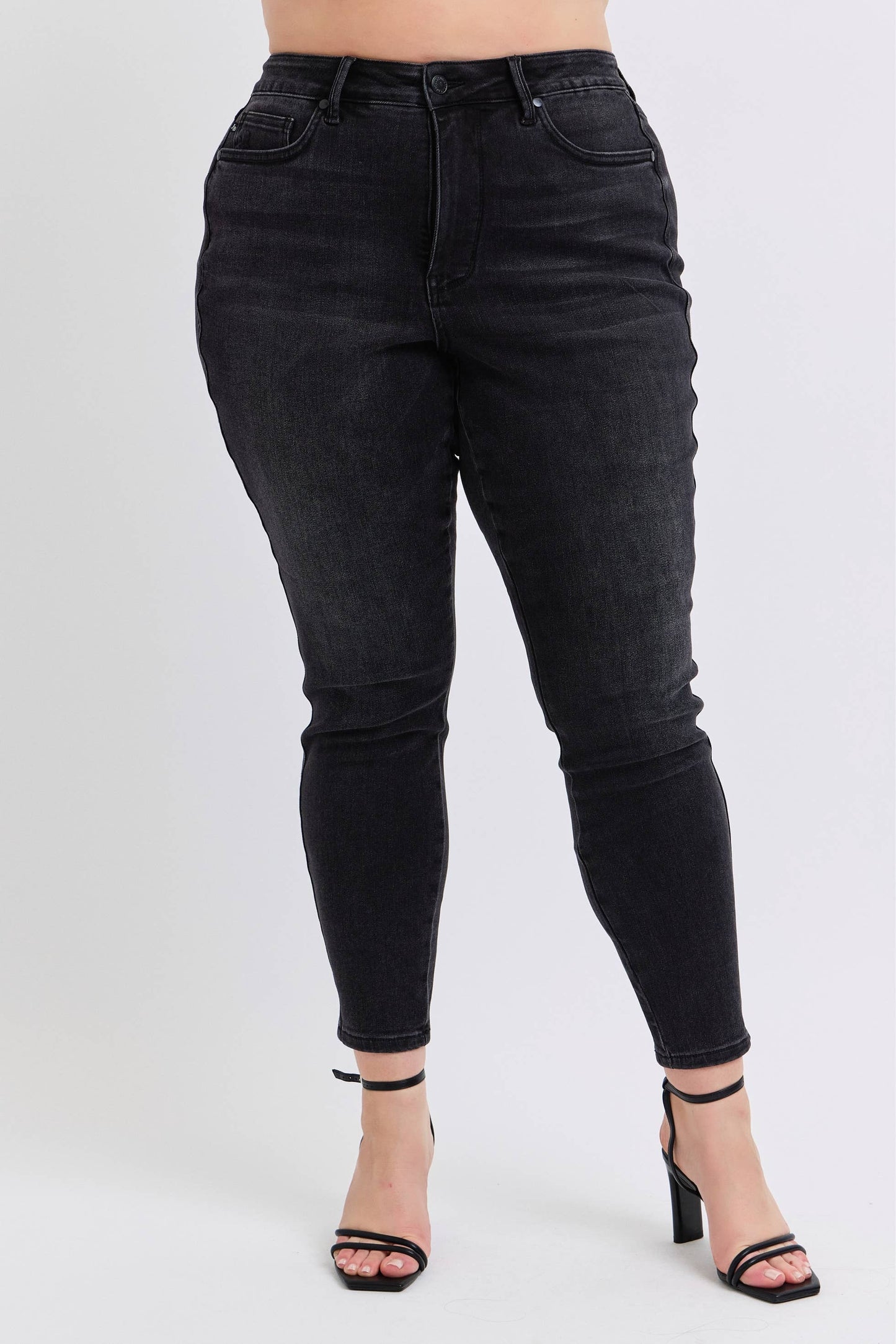 MR Tummy Control Skinny Jeans by Judy Blue – Plus Size Ankle Length