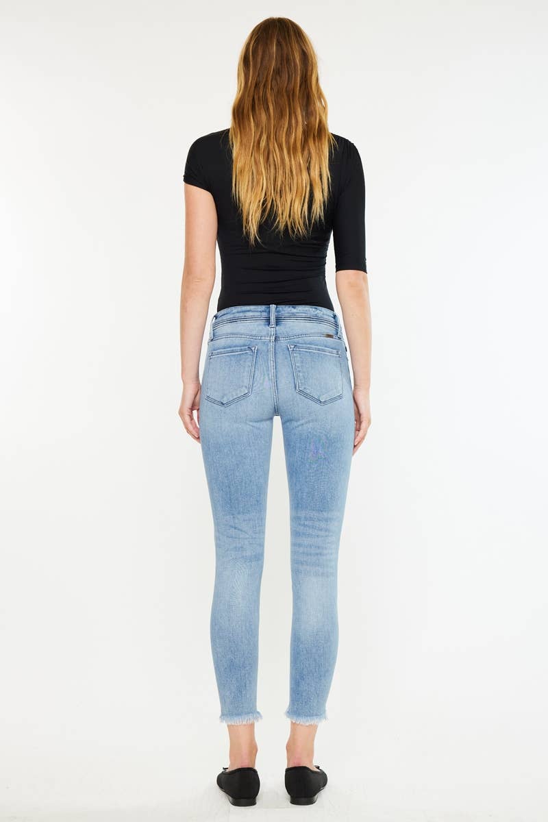 MID RISE RAW HEM ANKLE SKINNY