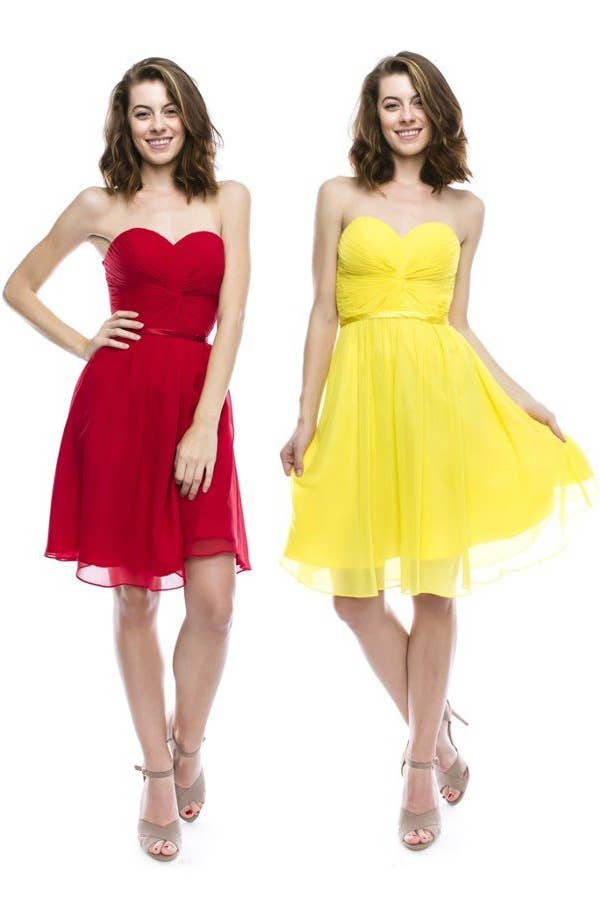 Sweetheart Ruched Chiffon Party Dress