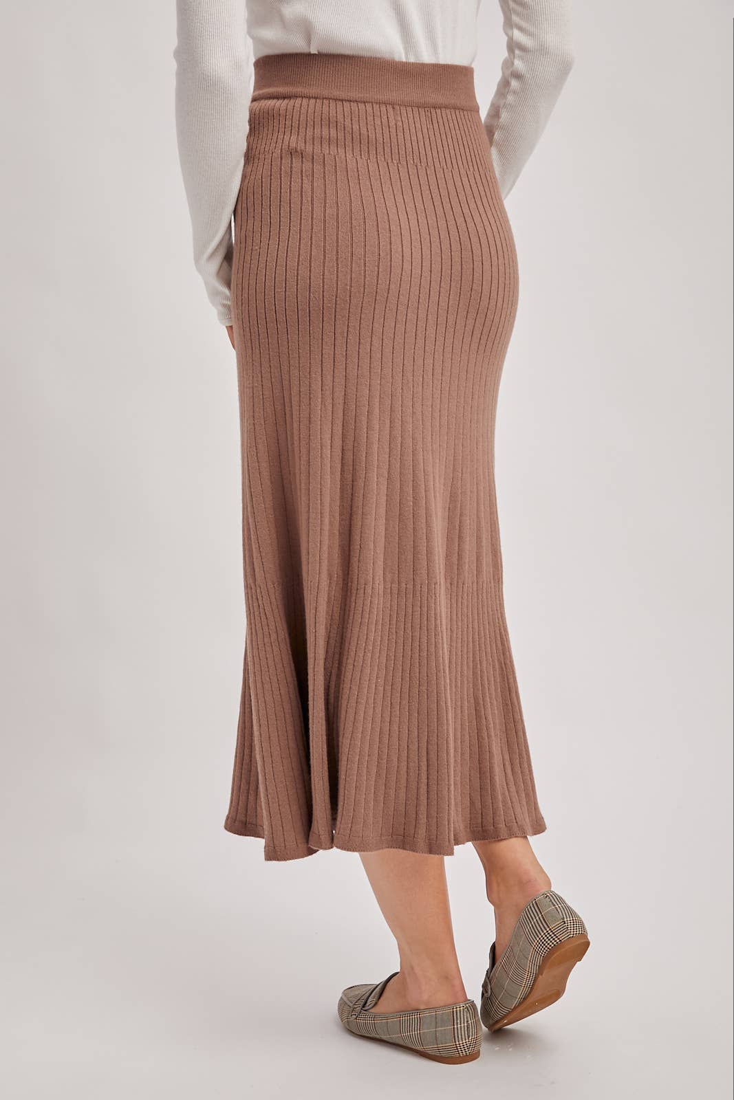 A-LINE MIDI KNIT SKIRT