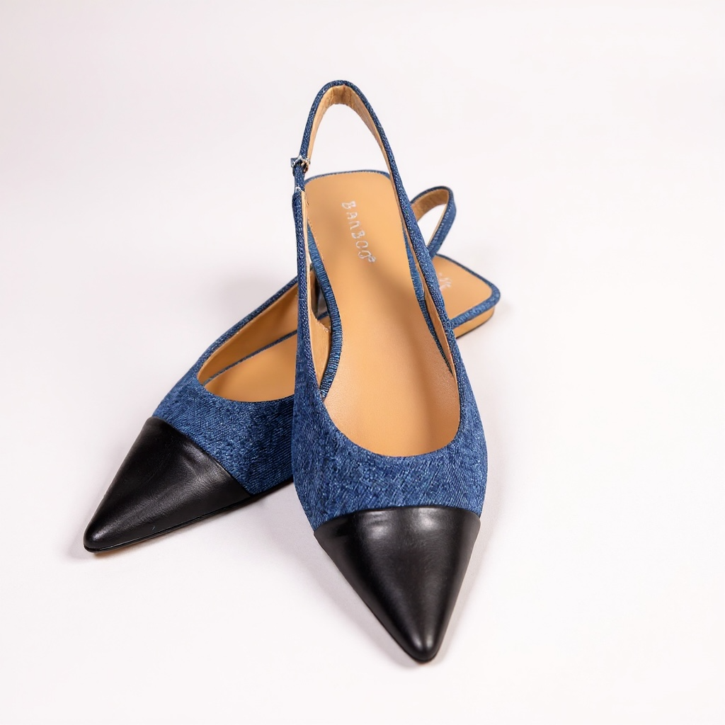 Women’s Slingback Flats with Cap Toe