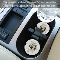 "Beautiful Bee" Absorbent Stone Car Coaster 1pk