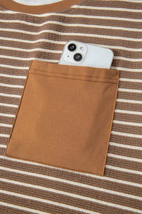 Stripe Tee and Drawstring Waist Pants Set
