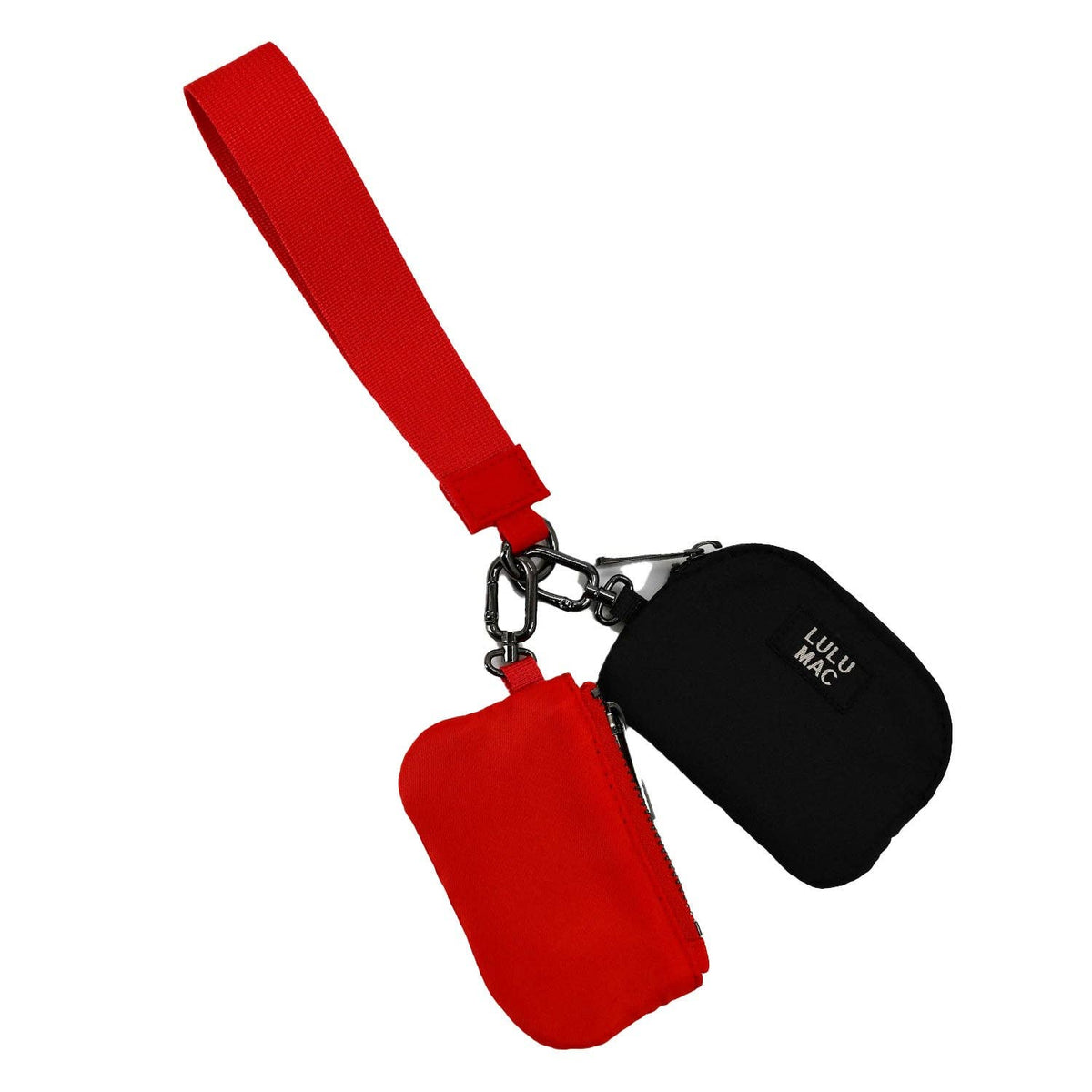 Lulu Mac Red/Black Double Pouch Wristlets