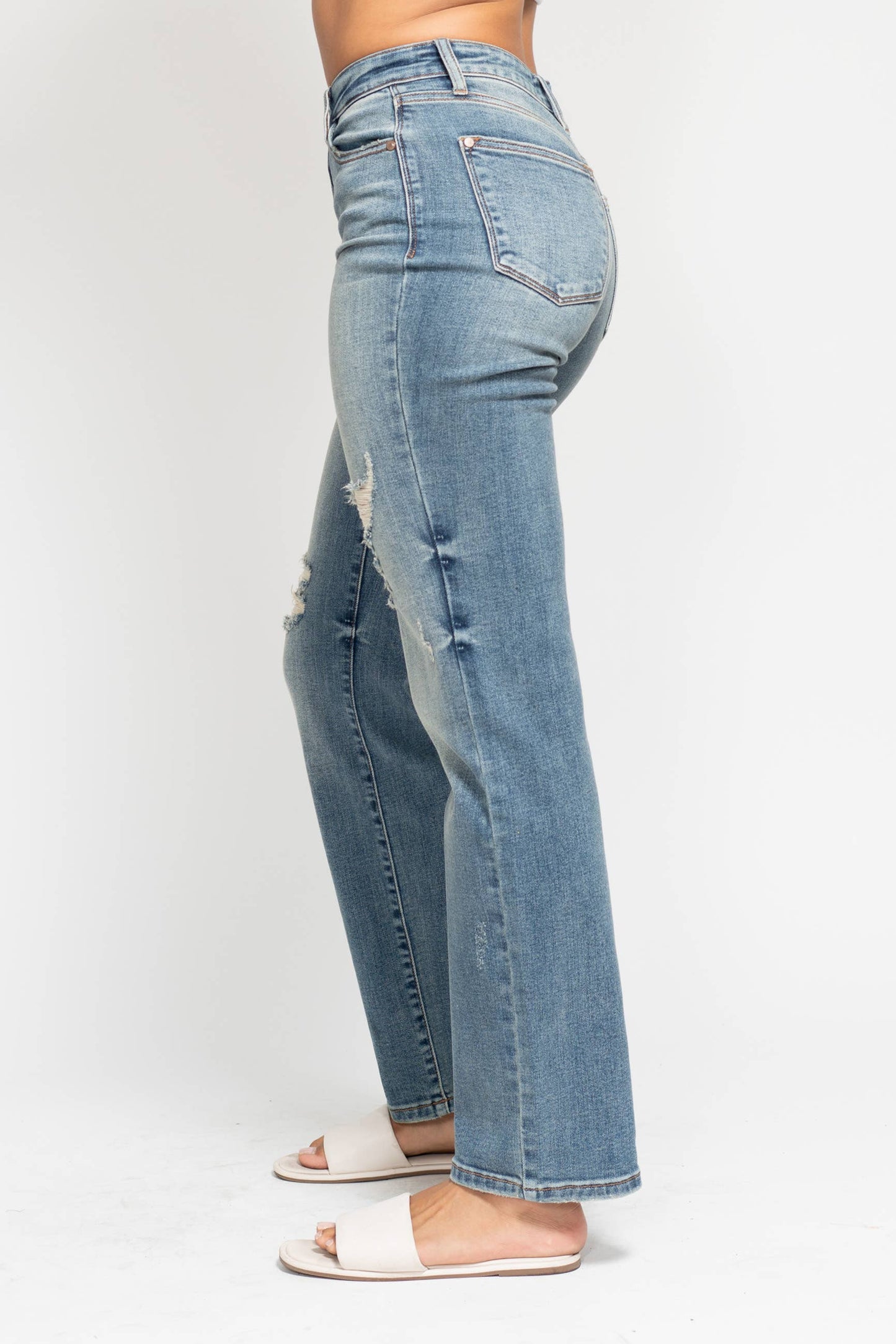 High Waisted Dad Straight Jean - Judy Blue