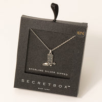 Gold Dipped Cowboy Boot Pendant Necklace – Secret Box Collection