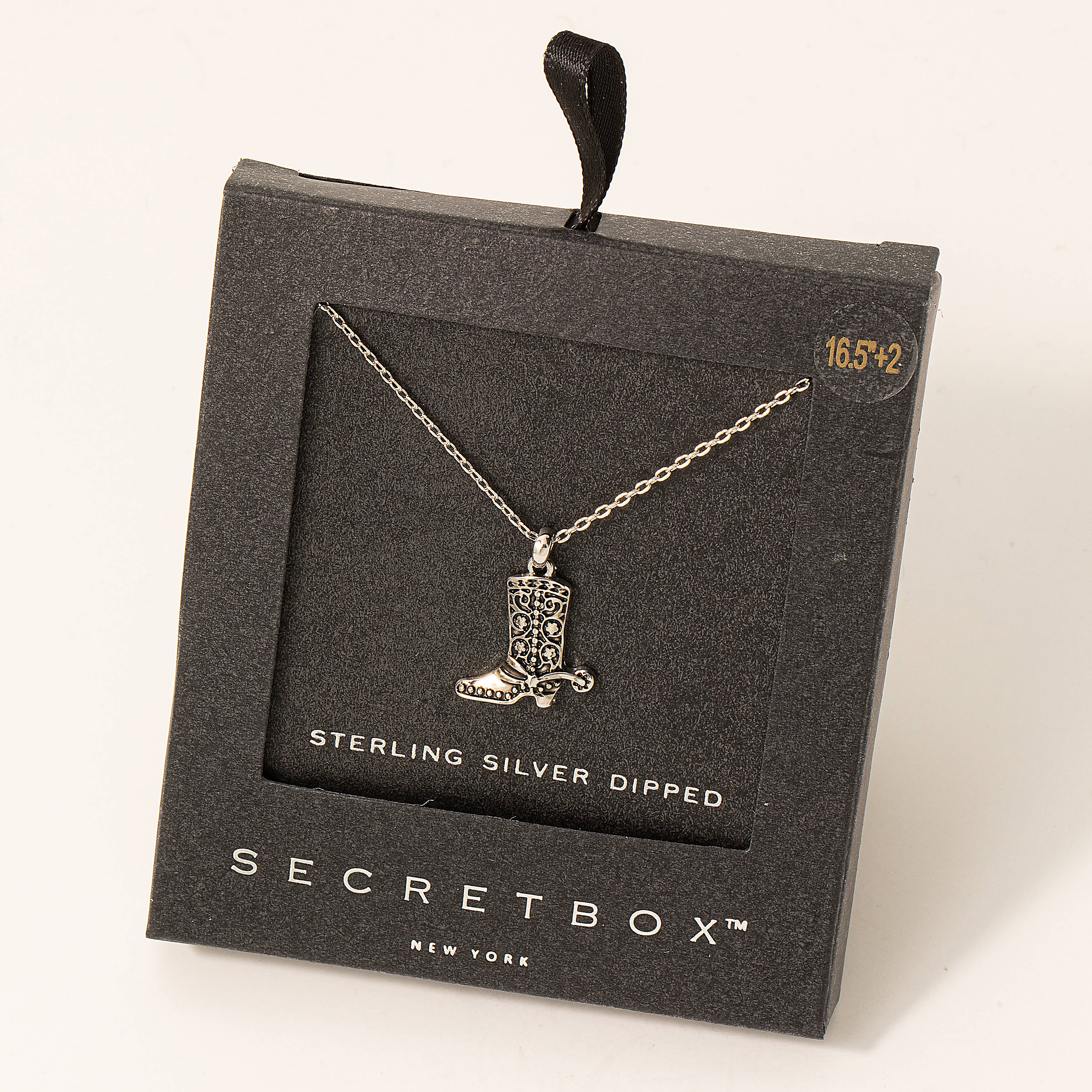 Gold Dipped Cowboy Boot Pendant Necklace – Secret Box Collection