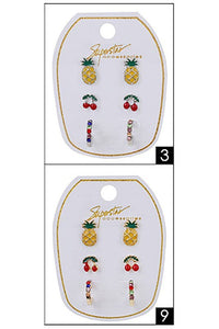3-Pair Multi Earring Set