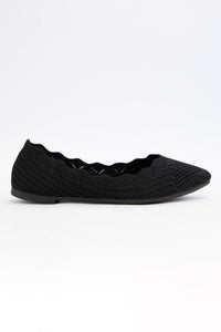 Kosta Scallop Edge Crochet Flats – Knitted Fabric Ballet Flats