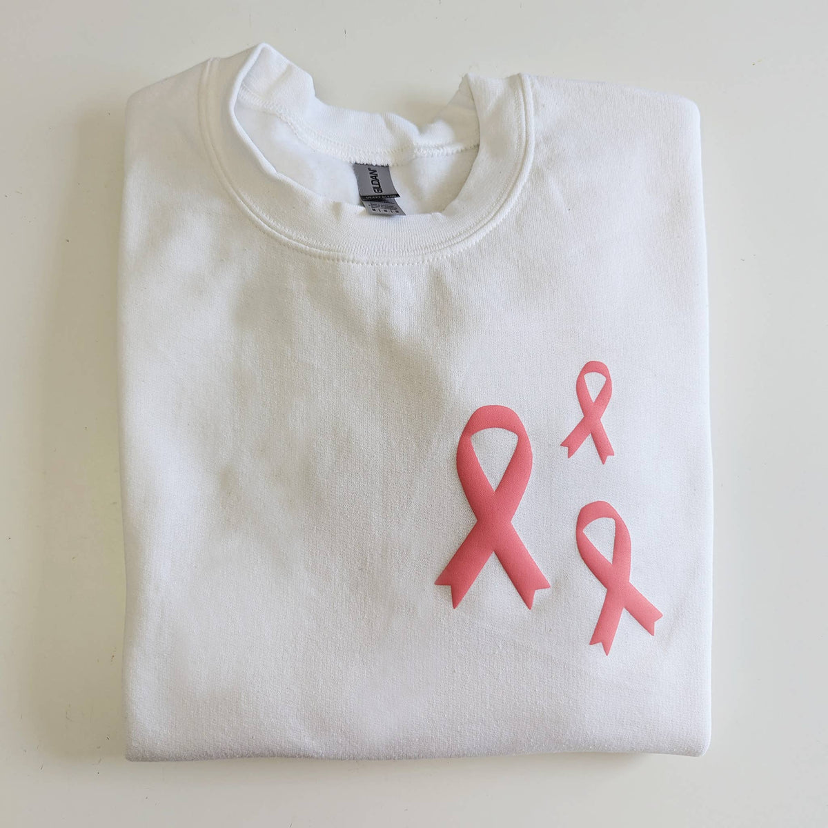 Breast Cancer Awareness Puff Print Crewneck Sweatshirt