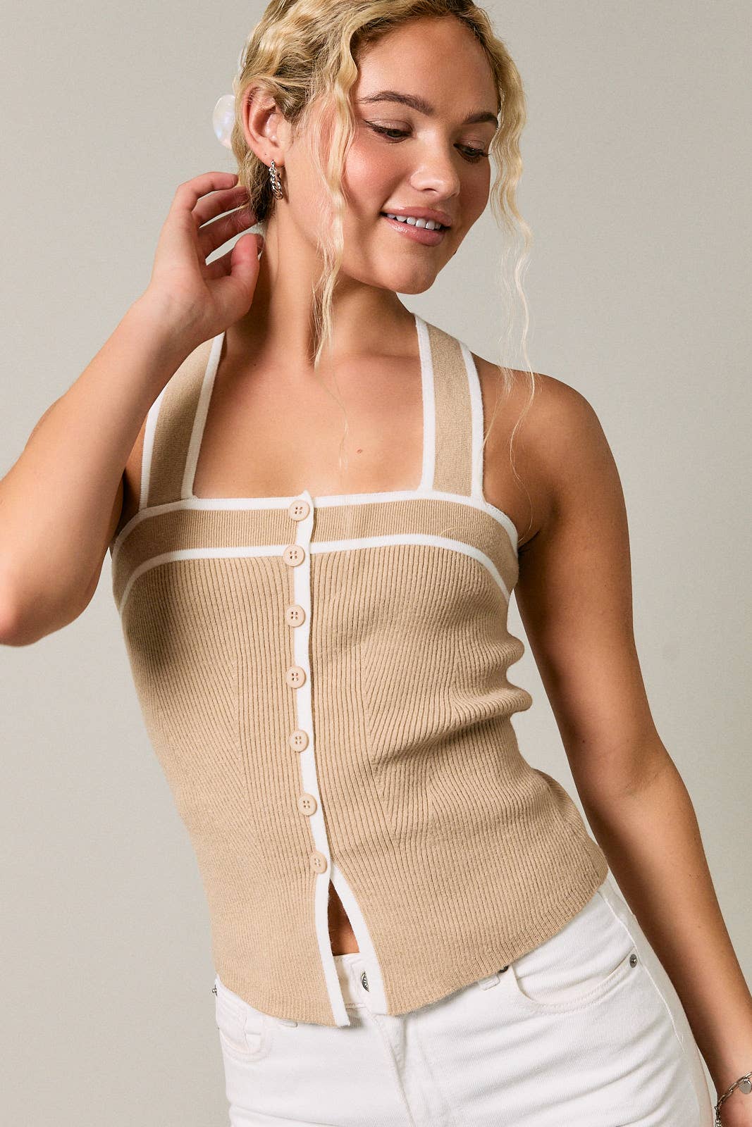 SWEATER RIBBED TANK