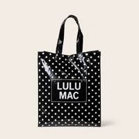 Lulu Mac REUSABLE TOTE-BLACK WHITE DOTS