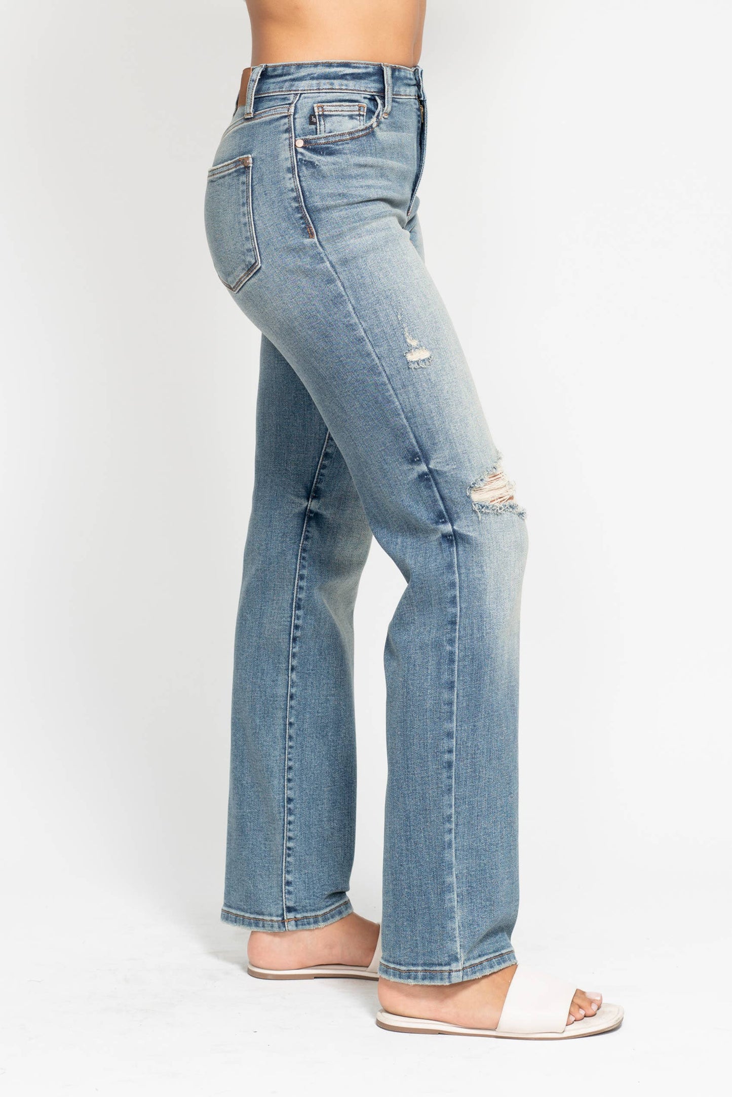 High Waisted Dad Straight Jean - Judy Blue