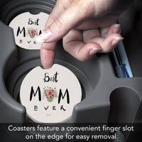 Best Mom Ever Absorbent Stone Car Coaster 1 Pk