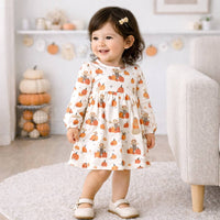 Pumpkin Patch Girls' Dress – Soft Bamboo Fall Favorite