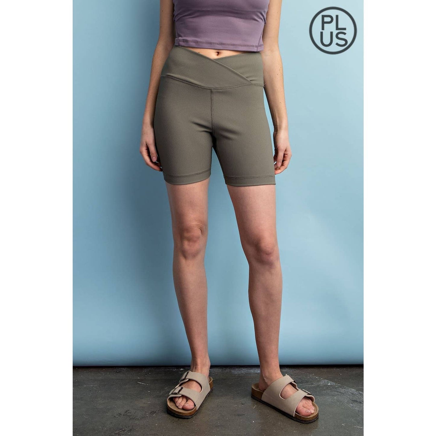 Nylon Rib Biker Pants with Coin Pockets – Plus Size