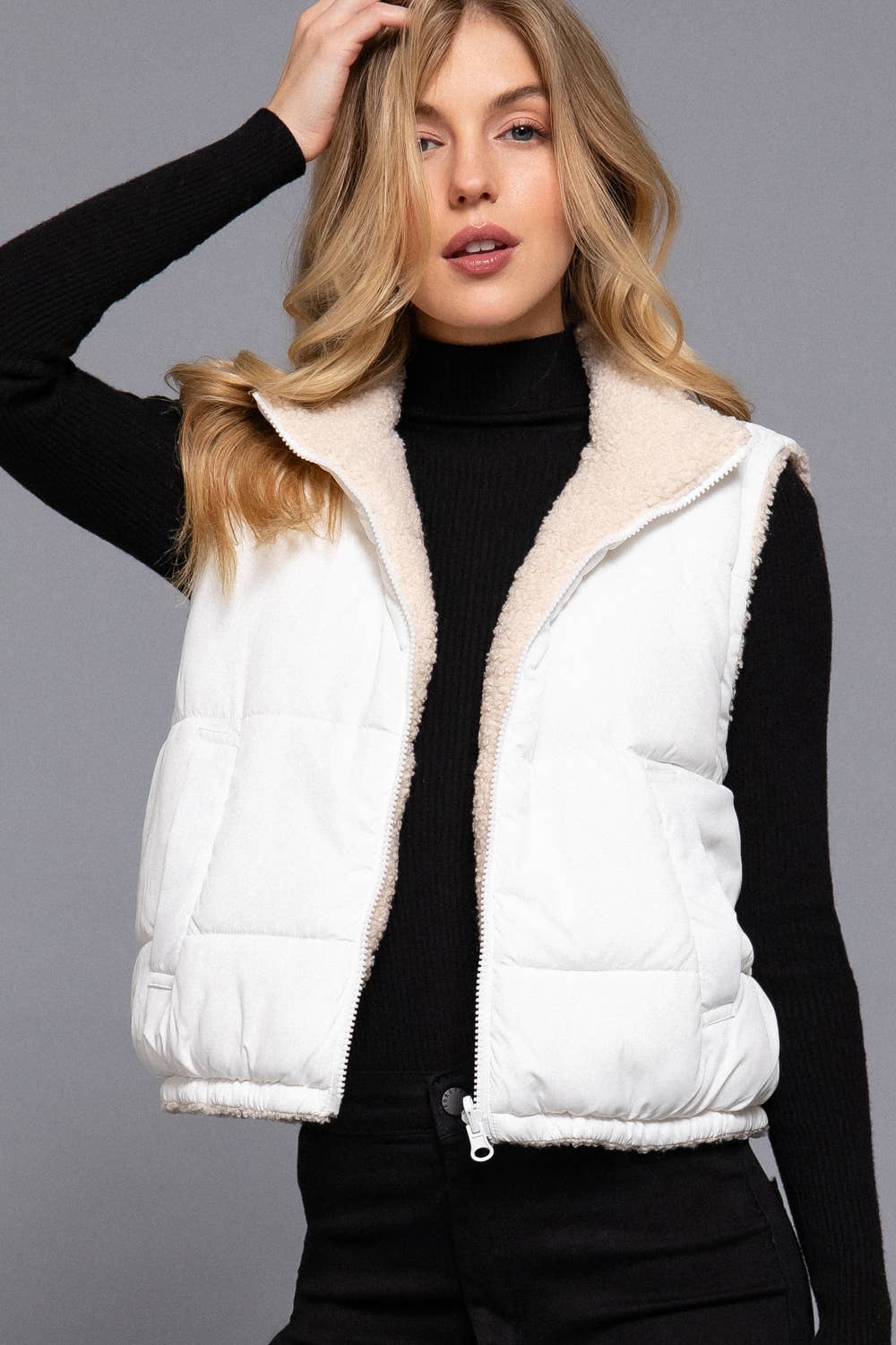 Reversible Fur Padding Vest