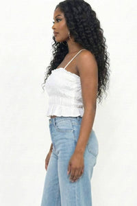 Tiered Shirred Body Crop Top