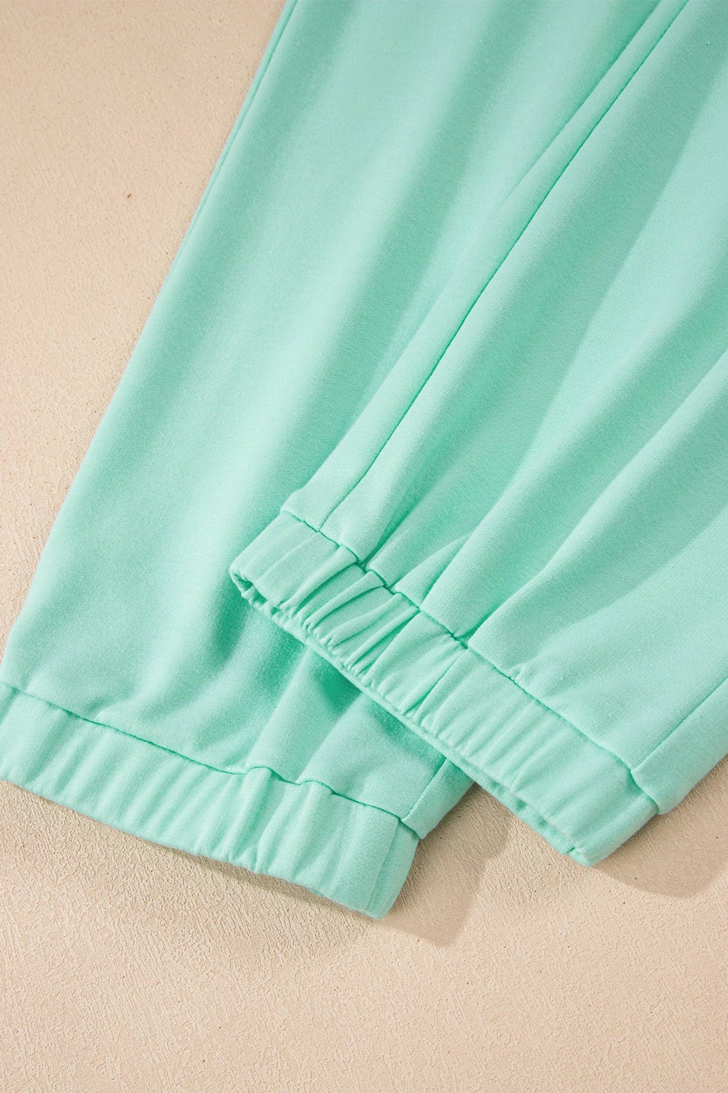 V Neck Tee Texture Patchwork Drawstring Pant Set