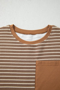 Stripe Tee and Drawstring Waist Pants Set