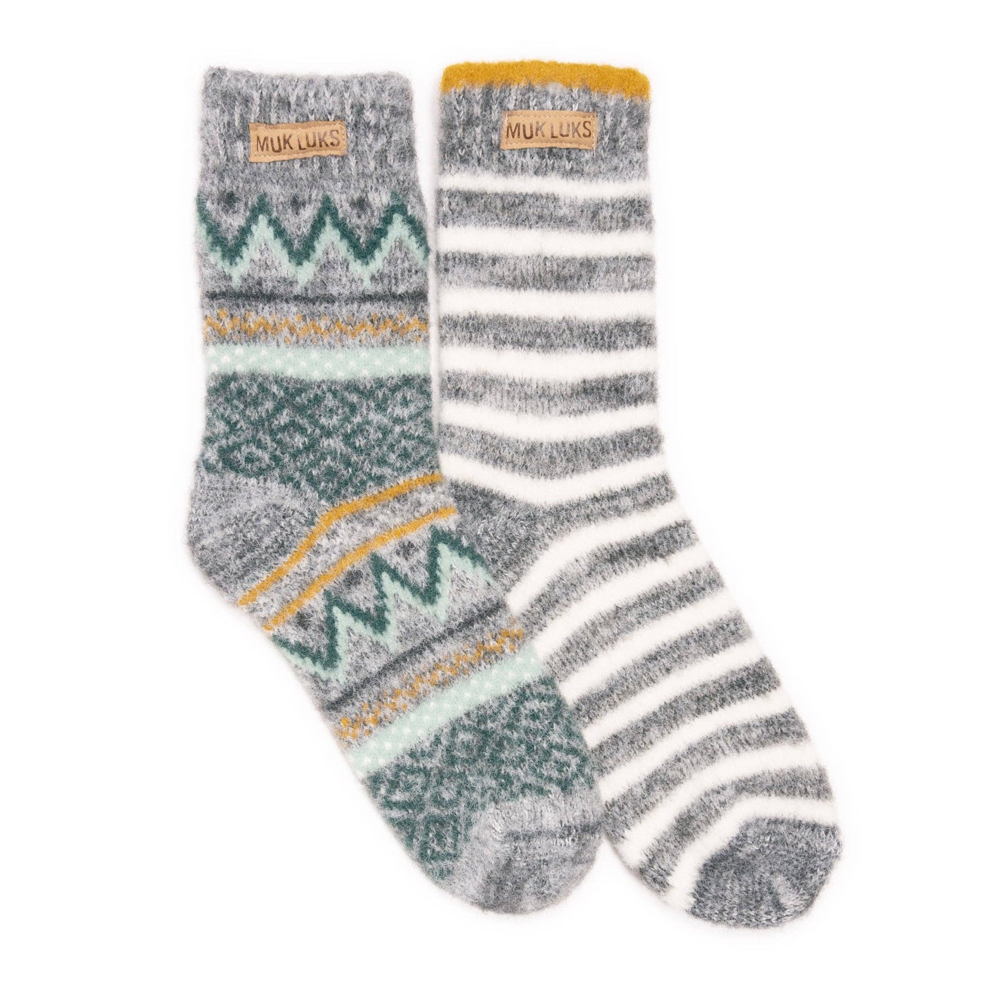 MUK LUKS® Sweater Crew Socks – 2-Pack Cozy & Stylish Warmth