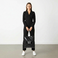 Lulu Mac REUSABLE TOTE-BLACK WHITE DOTS