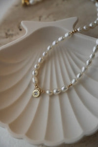 Beaded Pearl Necklace with Star Pendant