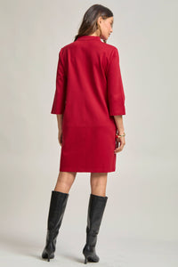 Magic Ponte A-Line Dress with Mandarin Collar – Work-Appropriate & Everyday Chic