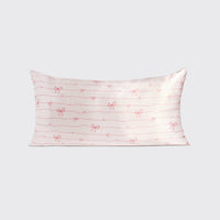 Satin Pillowcase in Striped Bows - King