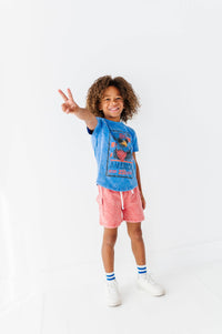 Eagle Stamp | BLUE Boys Curve Hem Tee