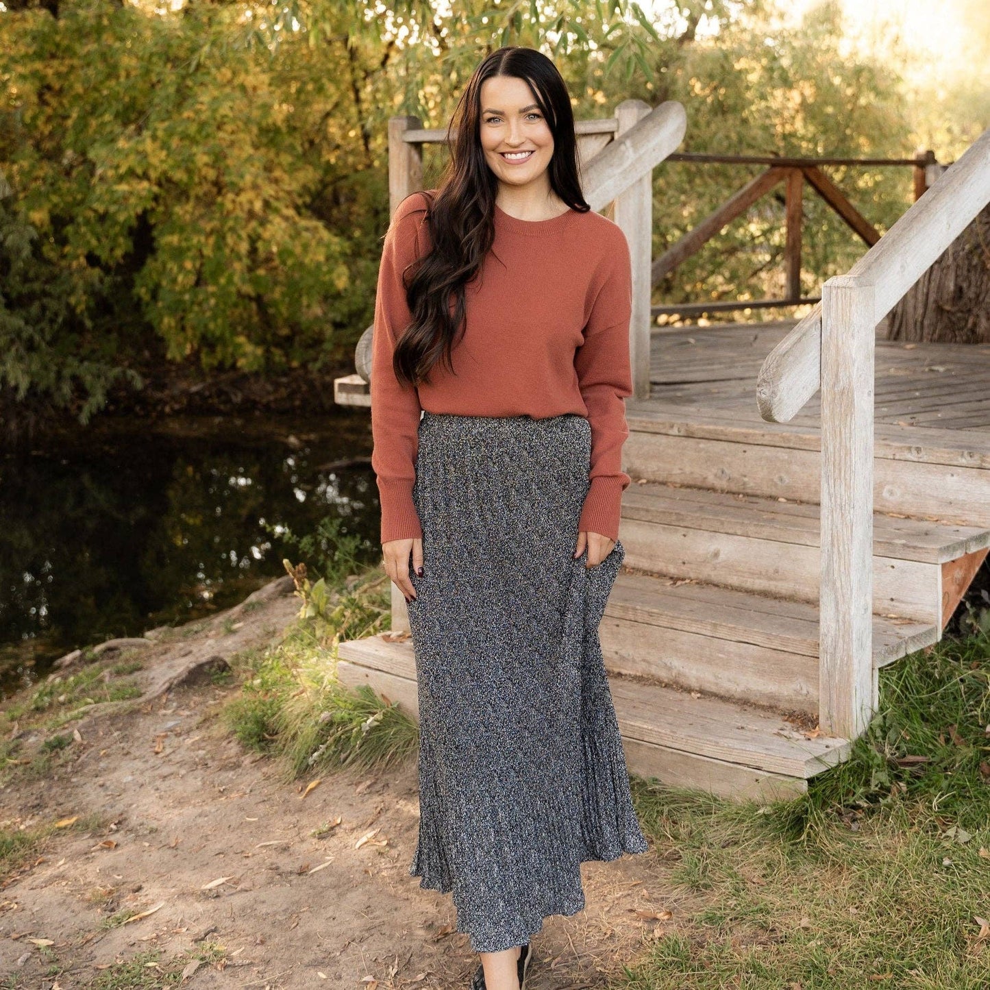 Camilla Sweater - Light Rust Knit Pullover with Cozy Chic Style
