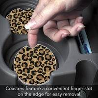 Leopard Print Absorbent Stone Car Coaster 1 Pk