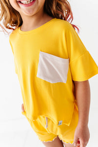 Lemon Drop | Boxy Crop + Shorts RIB Set