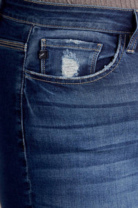Plus High Rise Button Up Cuffed Super Skinny Jeans