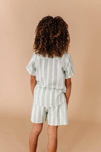 Mint Bay Stripes | BOYS LINEN SET - COMING SOON!