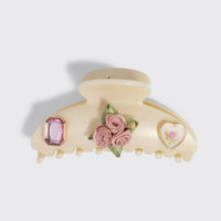 KitschPop™️Curved Claw Clip 7pc Set Vintage- Pearlized Cream