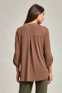 Signature Lizzy Top – Wrinkle-Free Travel Blouse with Mandarin Collar